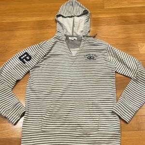 Cuffy’s striped hooded sweatshirt size large.